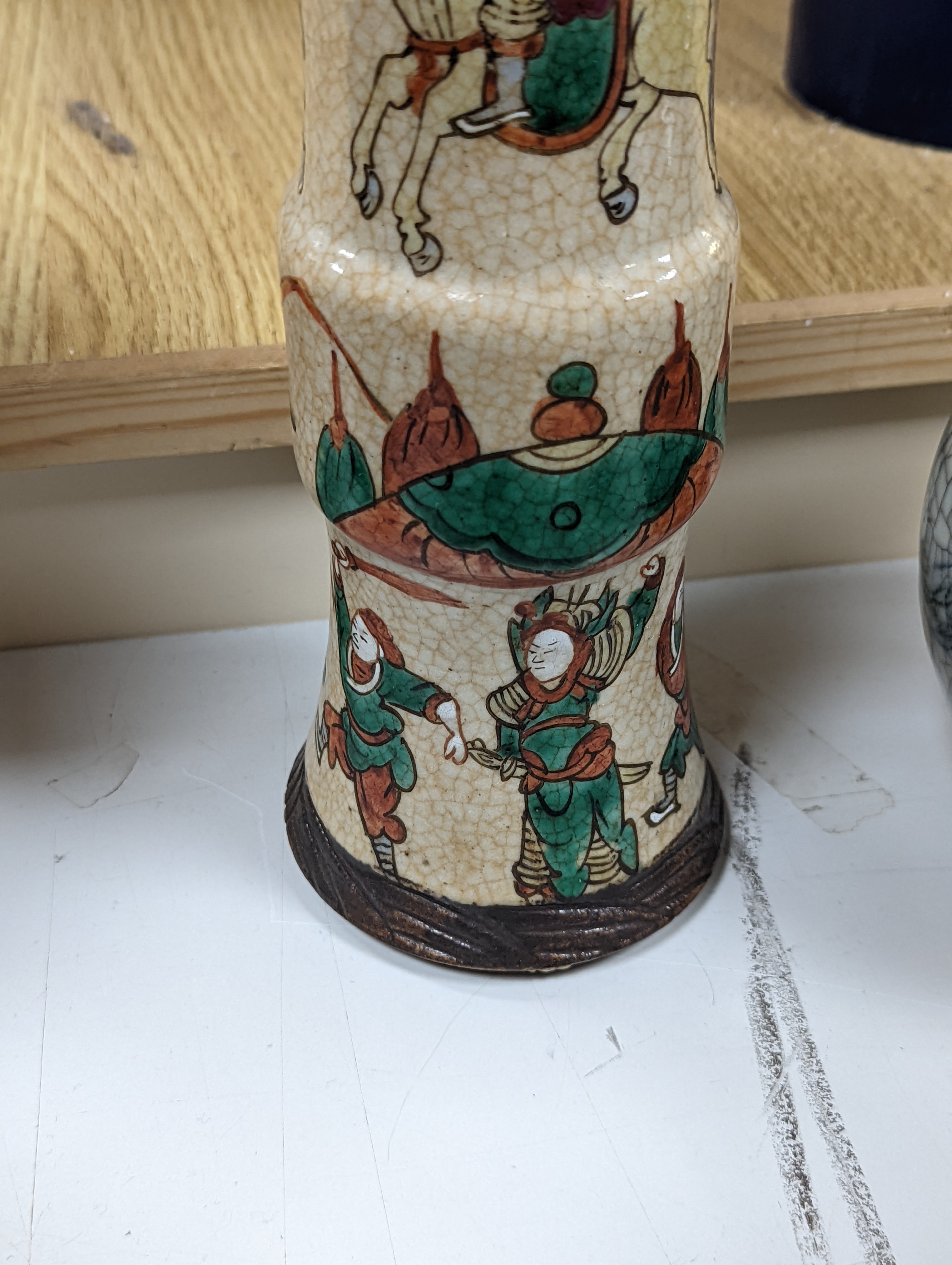 A group of 19th/20th century Chinese crackle glaze vases, tallest 30 cms high.